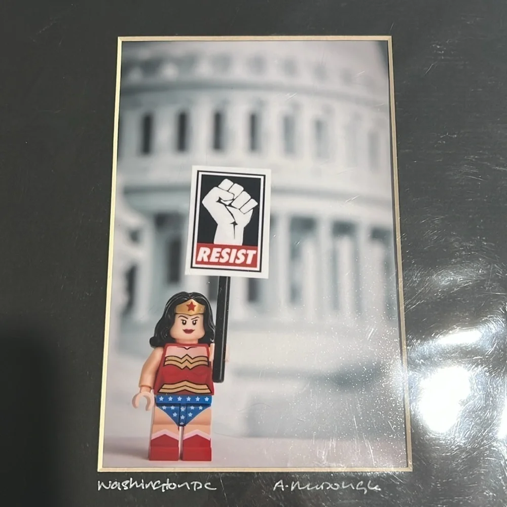 Joe Shymanski A. Mcdougle Wonder Woman Lego Washington DC Resist Matted Print